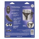 CalExotics Remote Control Lace Thong Vibrating Set packaging showing features and details.