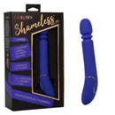 Shameless Slim Thumper Thrusting Vibrator in blue packaging featuring 350 thrusts per minute for ultimate satisfaction.