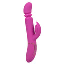 Shameless Slim Player Thrusting Dual Stimulation Vibrator in vibrant pink with two stimulation features.