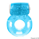 Foil Pack Vibrating Ring Blue 24 Pack, blue vibrating cock ring, prepack of 24 pleasure accessories.