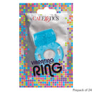 Foil Pack Vibrating Ring Blue 24 Pack packaging featuring a vibrant blue vibrating ring within a colorful foil pack.