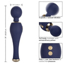 Chic Poppy Rechargeable Silicone Wand Massager Blue with 5 speeds of vibration and easy control buttons