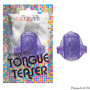 Foil Pack Vibrating Tongue Teaser Prepack Of 24 Purple in packaging with teaser ring for enhanced oral play.
