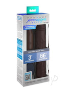 Fantasy X-Tensions Elite Vibrating 9 Inch Sleeve Chocolate packaging showcasing powerful vibrations and enhanced dimensions.