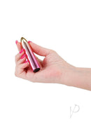 Chroma Sunrise Rechargeable Vibrator Medium Multicolor held in hand with colorful design and elegant shape