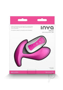 Inya Eros Remote Control Silicone Vibrating Stimulator Pink packaging showing product and instructions.