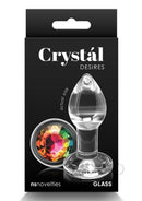 Crystal Desires Rainbow Gem Glass Anal Plugs Small