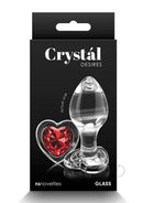 Crystal Desires Red Heart Glass Anal Plugs Medium