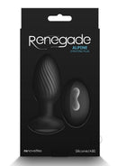 Renegade Alpine Silicone Anal Plug with Remote Control packaging featuring gyrating plug and remote.