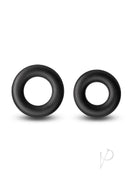 Renegade Erectus Silicone Cock Ring Black set of two, comfortable and stretchy design for enhanced pleasure.