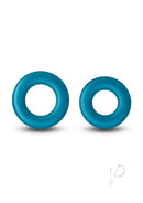 Renegade Erectus Silicone Cock Ring Teal in vibrant teal color, showcasing two sizes for enhanced pleasure and support.