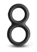 Renegade Twofold Silicone Cock Ring Black in sleek black silicone, designed for enhanced pleasure and comfort.