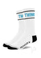 Prowler RED TWINK Socks White Blue with bold blue stripes and black toe, showcasing playful fetish-inspired fashion.