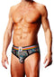 Prowler Comic Book Brief Small Gray on a model showcasing a stylish and colorful design.