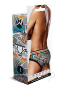 Prowler Comic Book Brief Small Gray packaging showing a playful design and stylish fit for men's underwear.