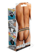 Prowler Comic Book Jock Small Gray Multicolor underwear packaging showcasing vibrant design and support features.