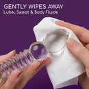 Astroglide Get Flirty Toy Cleaner Wipes Pack Of 20 gently wipes away lube, sweat, and body fluids for clean pleasure products.