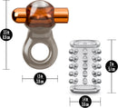 Stay Hard Clitoral Stimulating Cock Ring Set with Spiked Sleeve, featuring a stretchy cock ring and textured spiked sleeve.