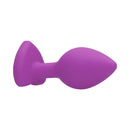 Ouch Silicone Diamond Heart Butt Plug Purple Regular side view showcasing its classic tapered design and purple silicone material.