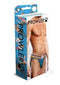 Prowler Pixel Art Gay Pride Collection Jock Extra Small Blue on display packaging with vibrant design