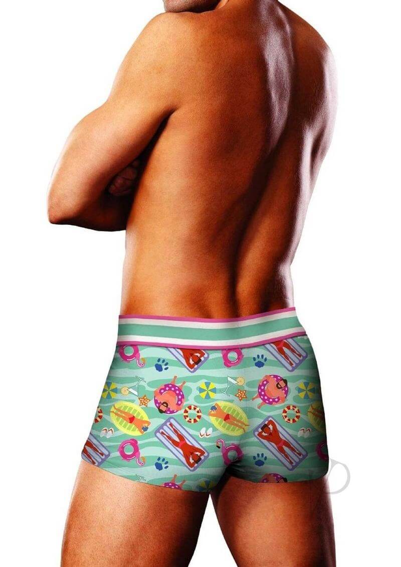 Prowler Swimming Trunk Extra Small Blue showcasing a vibrant design and athletic cut from the back.