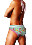 Prowler Swimming Brief Small Blue worn by male model showcasing stylish design and comfortable fit.