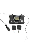 Zeus Electrosex Deluxe E-Stim Kit includes a power box, leads, and pads for electric stimulation.