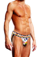 Prowler White Oversized Paw Jock XXL Rainbow displayed on a model showing off its bold design and comfortable fit.