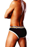 Prowler Black Oversized Paw Brief Black Rainbow Large showcasing the bold rainbow design and sleek black base.