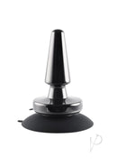 Evolved Beginner Metal Vibrating Anal Plug Black with suction cup base for easy exploration and comfort.