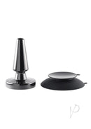 Evolved Beginner Metal Vibrating Anal Plug Black with suction cup base for beginners exploration.