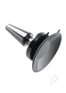 Evolved Beginner Metal Vibrating Anal Plug Black with tapered tip and suction cup base for comfortable anal play.