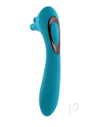 Evolved Heads or Tails Silicone Dual Vibrator Teal with bulbous and massaging features for versatile pleasure.