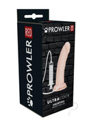 Prowler RED Ultra Cock Realistic Squirting Dildo 8 inches packaging with syringe for lifelike pleasure.