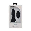 A-play Vibe Adventurous Silicone Anal Plug With Remote Black packaging showcasing the anal plug and remote control.