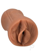 Aidra Fox ULTRASKYN pocket pussy in tan, featuring a realistic design and textured interior for enhanced pleasure.