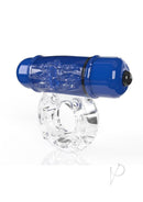 Screaming O 4T O Wow Vibrating Ring Blueberry with a transparent stretchy ring for couples.