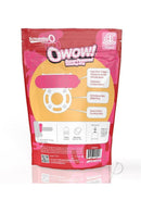 Screaming O 4T O Wow Vibrating Ring Strawberry packaging featuring product details and usage instructions.