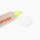 Sense Water Based Lubricant 90 ml bottle with pump and droplets on a clear surface.