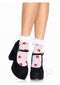 Leg Avenue Strawberry Polka Dot Ruffle Top Anklets OS worn with stylish black heels.