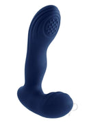 Playboy Pleasure Pleaser Warming Prostate Massager Blue in sleek design with textured surface for enhanced stimulation.