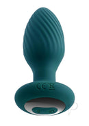 Playboy Spinning Tail Teaser Rotating Anal Plug Green featuring elegant design with textured surface for enhanced pleasure.