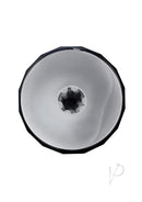 Playboy Solo Rechargeable Textured Stroker Black top view showcasing its unique design and textured interior.