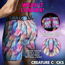 Creature Cocks Underwear Mystique X LARGE featuring a colorful fur design and unicorn horn detail for unique style.