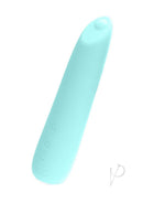 VeDO Boom Silicone Ultra Warming Vibrator Turquoise in sleek turquoise design, featuring control buttons and heating functions.