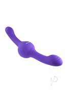 Our Gyro Vibe Rechargeable Silicone Dual End Vibrator Purple features dual shafts for intense stimulation.