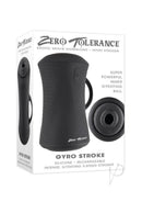 Zero Tolerance Gyro Stroker Rechargeable Masturbator Black packaging featuring powerful inner gyrating ball.
