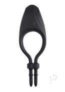 Zero Tolerance Perfect Fit Vibrating Silicone Cock Tie Black in sleek black silicone with adjustable fit and vibration features.