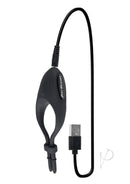 Zero Tolerance Perfect Fit Vibrating Silicone Cock Tie Black USB charging cable and adjustable design.