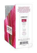 Coochy Shave Cream Seduction Honeysuckle Citrus 24 Foils with floral design and packaging details.